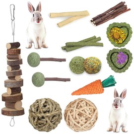 Rabbit chew Toy, Hamster chew Toy Set Rabbit Tooth Care Molar Toy is Perfect for Rabbits, Guinea Pigs, Velvet mice, Hamsters, Squirrels, Gerbils and Other Small Rodents Grinding Toys