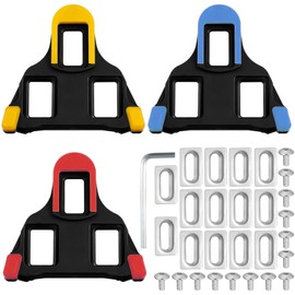 Road Bike Cleats,Anti Slip Durable High Performance Cycling Shoe Clips,Delta Bike Replacement Cleats for Road Indoor Cycling,Pedal Attachments Compatible with Shimano SPD-SL,6 Degree of Float -Yellow