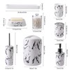 XLHOMO White Marble Bathroom Accessories Set, White Bathroom Set with