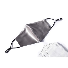 Habac Studio - 100% Mulberry Silk Face Mask, Face Masks Washable UK, Reusable Face Mask, Mens Face Mask, Silk Mask, Masks for Women, 4 Layers Pocket Filter 3x FREE PM 2.5 Filters