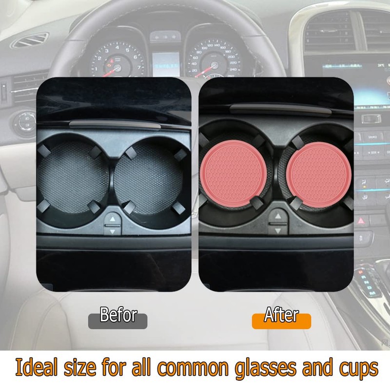 Mearo 2PCS Car Cup Coaster, Non-Slip Universal Insert Coaster, Car