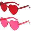 flintronic Heart Party Glasses, 2 Pcs Hippy Specs Sunglasses Funky
