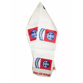 RFCO 82nd Army Airborne White Lightweight Flag Printed Knitted Style Scarf 8"x60"