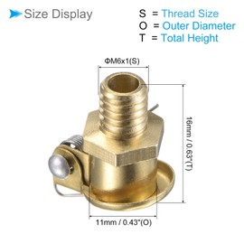 CoCud Copper Spring Grease Oil Cup Cap, | M6x1 Thread | Oil Container Cup Oiler Lathe Machine Power Accessories - (Applications: for Industrial Lubrication), 4-Pieces