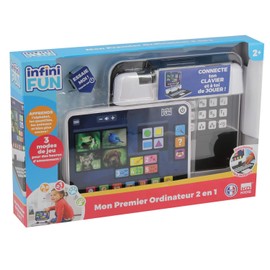 Infinifun My first 2-in-1 computer, electronic educational toys, imitation and first ages, animals, numbers, alphabet, French layout