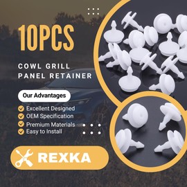 Rexka 10pcs Cowl Vent Retainers Clips 66820-3S500-C1 for Nissan Frontier, Xterra, NV1500, NV2500, NV3500 - Nissan Cowl Grille Retainer 66820-3S500