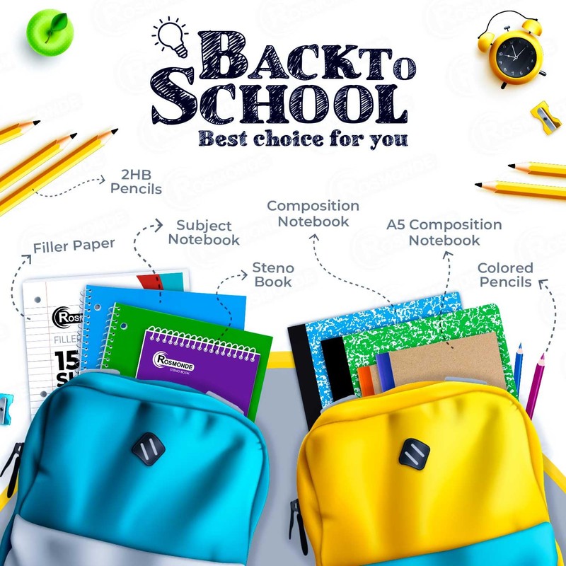 Rosmonde 50 Pack, 1 Subject Spiral Notebook College Ruled Bulk,