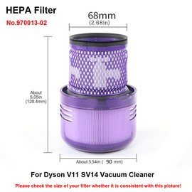 3 Pack V11 Filters Replacement Compatible with Dyson, Vacuum Filters Replacement Compatible with V11 Animal Torque Drive Complete V15 Detect Cordless Vacuum, Replace Part # 970013-02