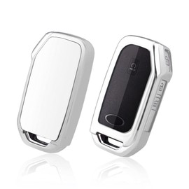 GAFAT Kiα EV6/ Sportage NQ5 QL/Ceed Proceed XCeed/NIRO/Sorento/Soul/Stinger/Rio 2018-2024 2025 Key Case Protective Cover, Car Remote Controls TPU Silica Gel Car Key [Silver (5 Buttons)]