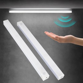 vantisan Luz LED de Interior, 2 Modos Ajustables, 30 cm, Recargable, Luz Nocturna LED con Sensor de Movimiento, Ajuste de Brillo, para Librería, Armario, Dormitorio, Pasillo (2pcs/Luz Blanca)