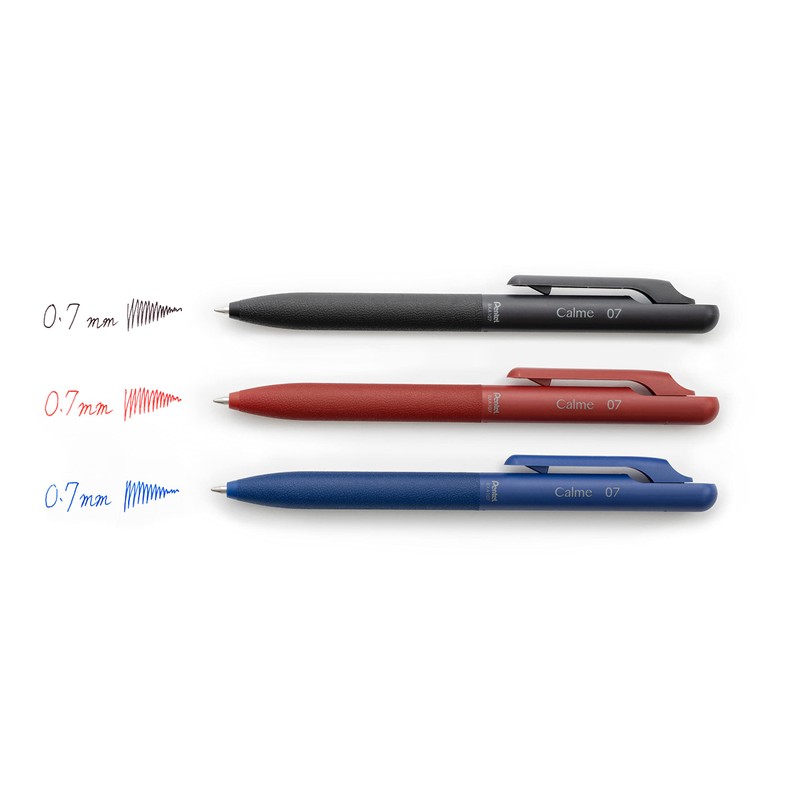 Pentel Permanent Ballpoint Pen, Calme Calm, Solid Ballpoint Pen, 0.7mm,