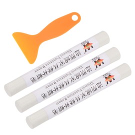 HARFINGTON Wax Filler Stick, 3pcs Wooden Repair Wood Wax Fill Sticks with Spatula Crayon Markers Furniture Touch Up Kit for Remover Scratches Scuffs on Furniture Floor, Cream White