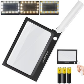 Lupe mit Licht, 3 Modi Lupe zum Lesen 32 LEDs Lupe, Leselupe für Bücher, Lupen Geschenke für ältere Menschen