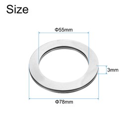 sourcing map 2 Sets AXK5578+2AS Thrust Needle Roller Bearings with Washers, 55x78x3mm Chrome Steel Needles Roller Bearing