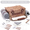 Picnic Basket with Blanket and Wine Pouch for 2 Wicker