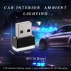Yourkar 4 PCS USB LED Car Interior Atmosphere Lamp, Plug-in