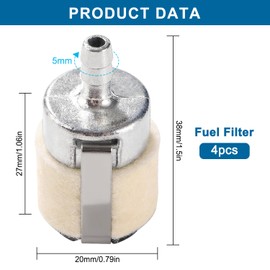 VooGenzek 4 Pieces Felt Fuel Filter, Felt Fuel Filter, Compatible with Echo Grass Trimmer 13120507320 13120519830 125-527