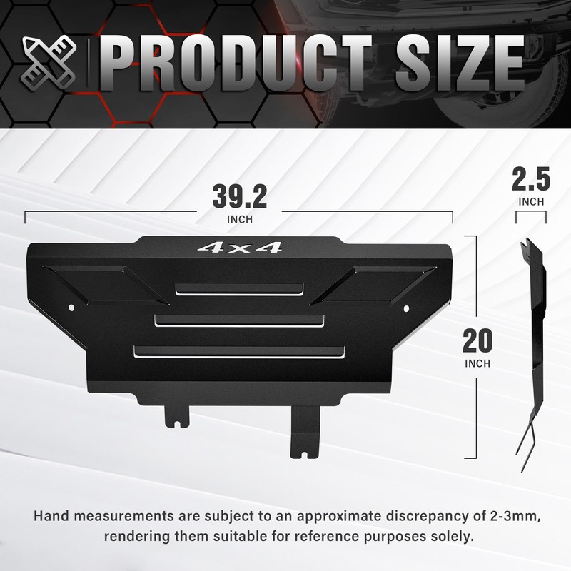 YZONA for Ford Bronco Front Skid Plate Steel Bumper Cover
