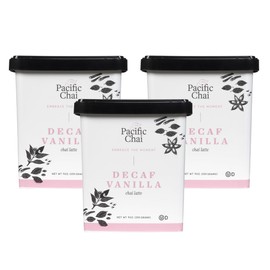 Pacific Chai Decaf Vanilla Chai Latte, Instant Powered Dry Chai Tea Latte Beverage Mix, Gluten Free, Kosher, 9 Ounce (Pack of 3)