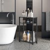 IBUYKE Narrow Side Table with Storage Shelf, 3 Tier End