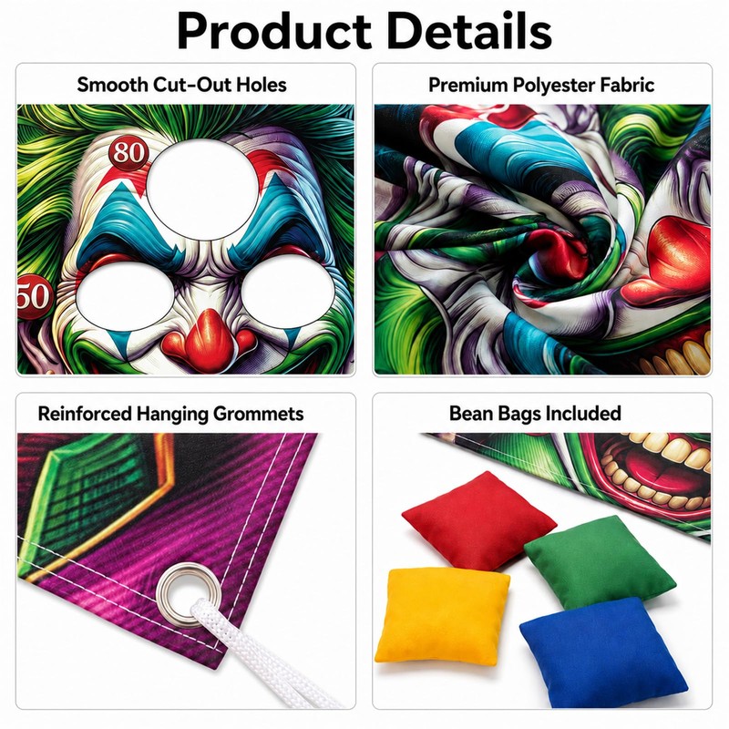 6Pcs Halloween Clown Bean Bag Toss Game Set