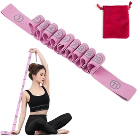 Bandas De Resistencia para Ejercicio con Segmentos Y Múltiples Ajustes. Correa De Yoga,11 Tip Deos Resistencia, Yoga, Pilates, Fisioterapia, Rehabilitación,Interior y Exterior (Rosa)
