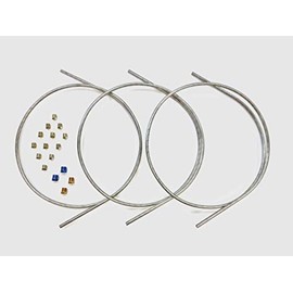 The Stop Shop Stainless Steel 1/4 Inch Brake Line Tubing 64 Inch Pieces With Fittings (3 Pieces of Tubing)