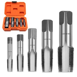 KEWAYO 5 Piece NPT Thread Cutting Set, 1/8", 1/4", 3/8", 1/2" and 3/4" NPT Pipe Punch Tool for Thread Cutting