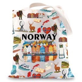 JNIAP Norway Tote Bag Norway Trip Gift Norway Vacation Gifts Norway Shoulder Bag Norwegian Gift Norway Travel Bag, Norway Tb, Large