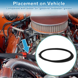 A ABSOPRO AN6 Fuel Line Hose 6AN 12ft Vacuum Hose Automotive Fuel Hose PTFE Rubber,Stainless Steel,Nylon Braided Black 1 Pcs