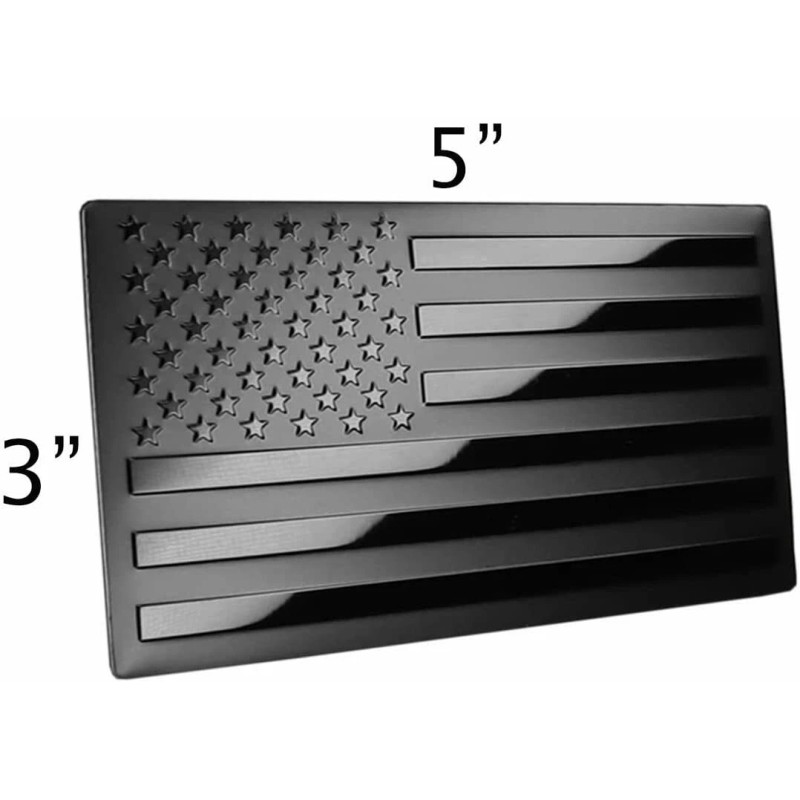 American Metal Flag Auto Fender Emblem for Cars Trucks (5"x3",