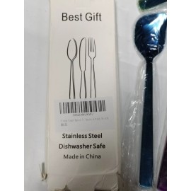 GoGeiLi Yogurt Spoon Stainless Steel Gelato/Ice Cream Spoon Rainbow ***12 PACK!!**