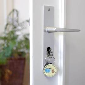 Mr. & Mrs. Panda Round Keyring Coffee Bean, yellow