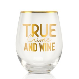 Onebttl True Crime Gifts for Women, Crime Fans, True Crime Podcast, 17 Oz Stemless Wine Glass, Birthday Christmas Gifts Criminal Serial Killer Gifts