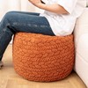 Round Pouf Ottoman Stuffed 20 x 20 x 14 Inches