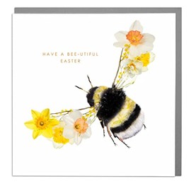 Have A Bee-utiful Easter - Bee - Easter Card with Grey Envelope by Lola Design