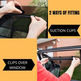 alca Germany Car Window Roller Blinds Child Sun-Shade-s Baby UV Sun-Rays Protection Safe Travel Windows Curtains 42x42cm Size