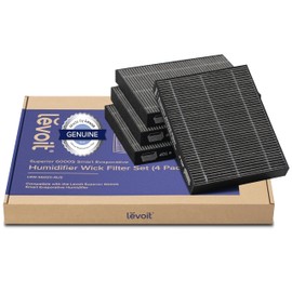 LEVOIT 4-Pack Replacement Filters for Superior 6000S Smart Evaporative Humidifier, Captures Large Particles & Minerals, Extends Filter Life up to 6 Months, Gray
