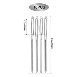 18pcs Large-Eye Blunt Needles, 2" 2.36" 2.75" Yarn Knitting Needles Tapestry Sewing Needles Wool Hand Metal Sewing Knitting Needles for Crochet Projects (Silver)