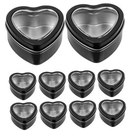 Operitacx 1 Satz Leckerli-boxen Gastgeschenke Herzförmige Kerzendose Keksdose Kosmetiktücherboxen Kuferek Na Kosmetyki Süßigkeitenschachteln Für Die Hochzeit Geschenkboxen Masse Black 10st