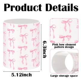 WILLBOND Pink Bow Kitchen Decor Acrylic Kitchen Utensil Holder Crock Spoon Organizer for Countertop Table Decor Coffee Spoon Holder Jar for Cooking Tools