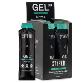 GEL30 Nitro+ Energy Gels with Nitrates by Styrkr - 30g of Carbs - Pack of 12 Running & Cycling Gels with 350mg of Nitrates - For Endurance Athletes - Advanced Dual-Carb Formula - GEL30 Nitro+ 12x Pack