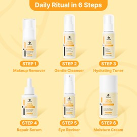 Snail Mucin Facial Care Set for Women - Hydrating Repair Kit with Makeup Remover, Cleanser, Toner, Serum, Eye Cream & Moisturizer, Daily Skincare Routine Gift Set for All Skin Types