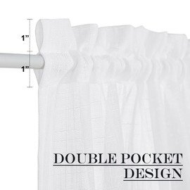 NICETOWN White Sheer Door Curtains for French Door - Front Door Curtains for Small Window, Short Door Shade for Sidelight Curtains, Thermal Insulated Door Side Window Covering, W26 x L64, 1 Panel