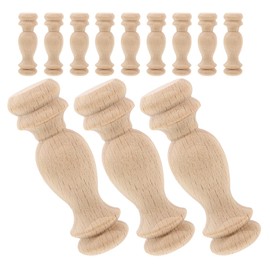YARNOW 12Pcs Unfinished Wood Finials Decorative Wooden Roman Pillar Models for Bed Post Curtain Rod Lamp Shade Topper Staircase Railing Repair DIY Craft Home Decoration