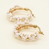 Daisy Earrings White Flower Beaded Hoop Earrings for Women Gold