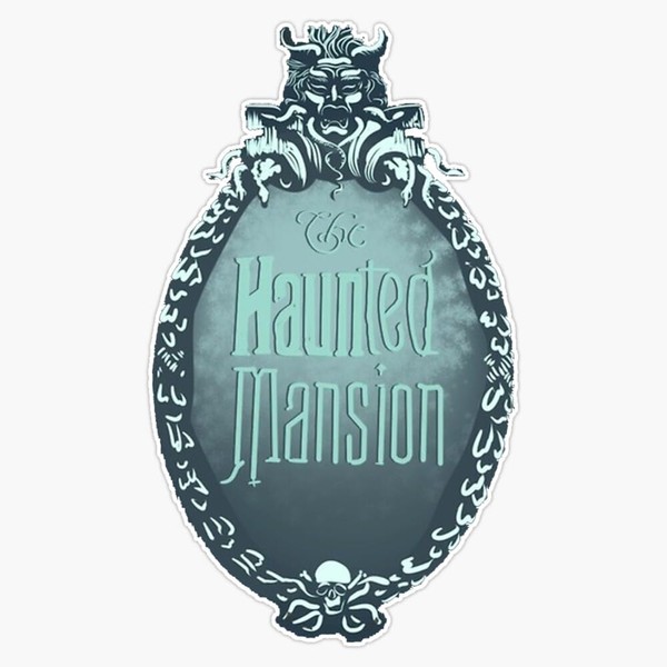 Haunted Mansion Mirror Window Water Bottle Bumper Sticker Decal 5"