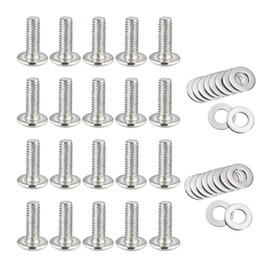 QLXHBOT Vesa Screws M4x12mm, 20 Pcs TV Screws,20 Pcs M4 Washer, Phillips Head, Silver Tone