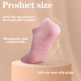 Guiqulai 8Pairs Pilates Grip Socks Yoga Socks for Women Non Slip with Grips Indoor Sticky Colorful for Pilate Yoga Ballet Dance Gym Pregnant Hospital Home