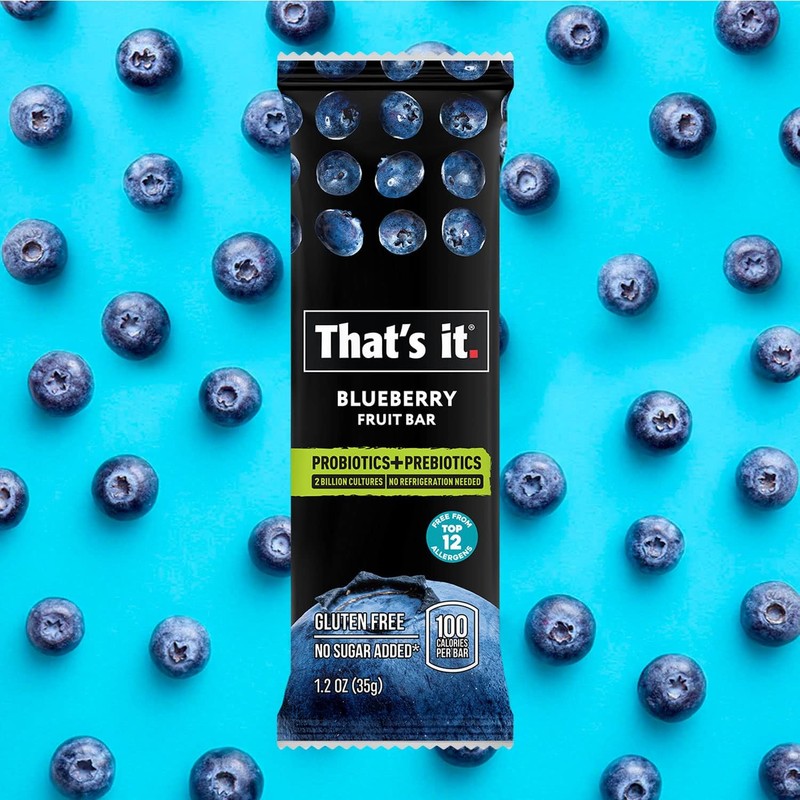 That's it. Blueberry Probiotic Fruit Bars, Helps Promote Healthy Gut